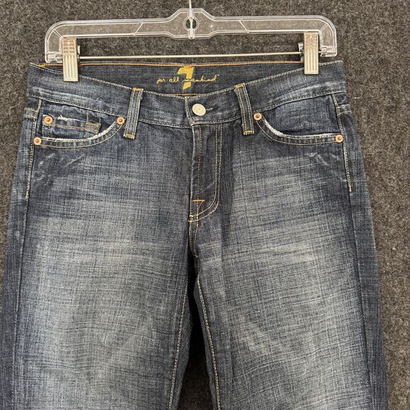 7 For All Mankind Jeans Women's 27 Blue Bootcut Made in USA Denim - Picture 2 of 12